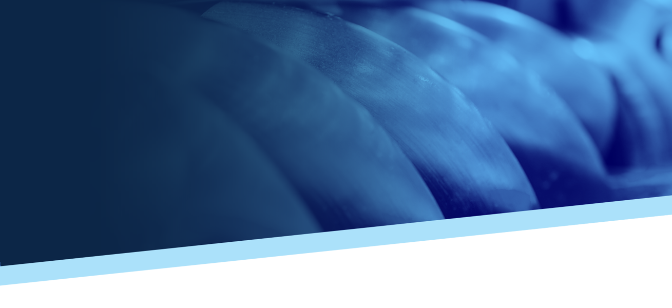 Rotary screw airend screw with a heavy dark blue gradient overlay